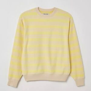 Urban Outfitters Yellow Reverse Stripe Patterned Crew Neck Sweatshirt